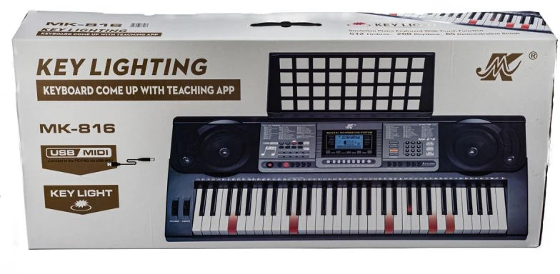 Elektroninis klavišinis instrumentas su 61 klavišu ir mokymosi funkcija