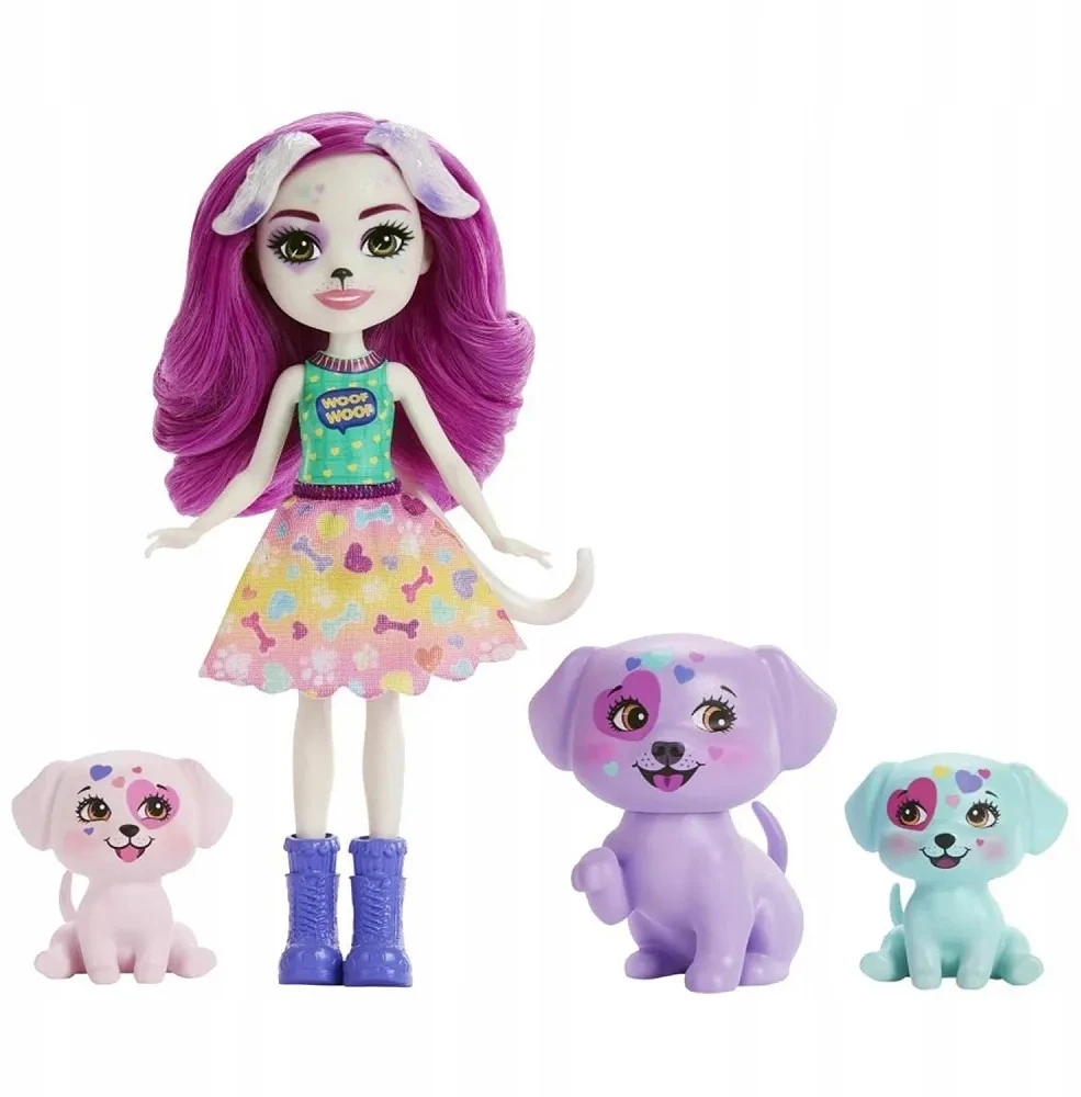Enchantimals City Tails pagrindinės gatvės Dessa dalmatų šeima HKN14
