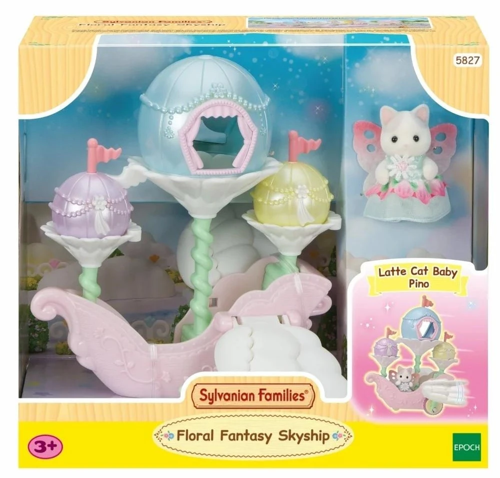 Sylvanian Families Epoch Figūrėlė su skraidančiu gėlių fėjų vežimėliu
