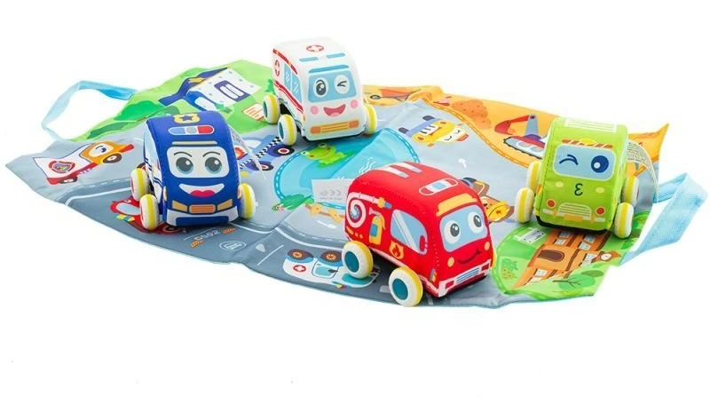 Eurobaby Zabawki Eurobaby Žaislai Minkšti žaisliniai automobiliai Eurobaby rinkinys 4 vnt
