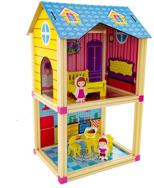 Eurobaby Zabawki Nedidelis lėlių namelis EUROBABY TOYS 31x26x52 cm mėlynas