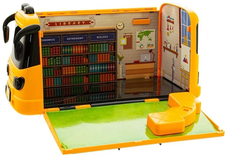 Eurobaby Zabawki Vaikiškas žaislinis autobusas biblioteka geltonas