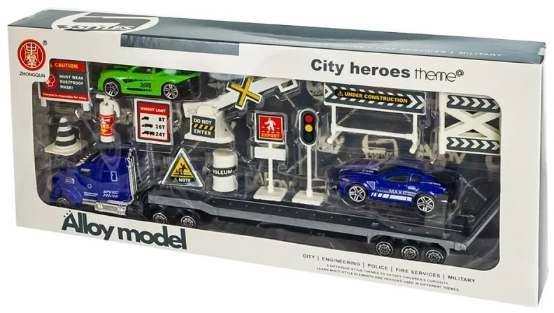Eurobaby Zabawki Žaislinė policijos mašina su priekaba city heroes eurobaby