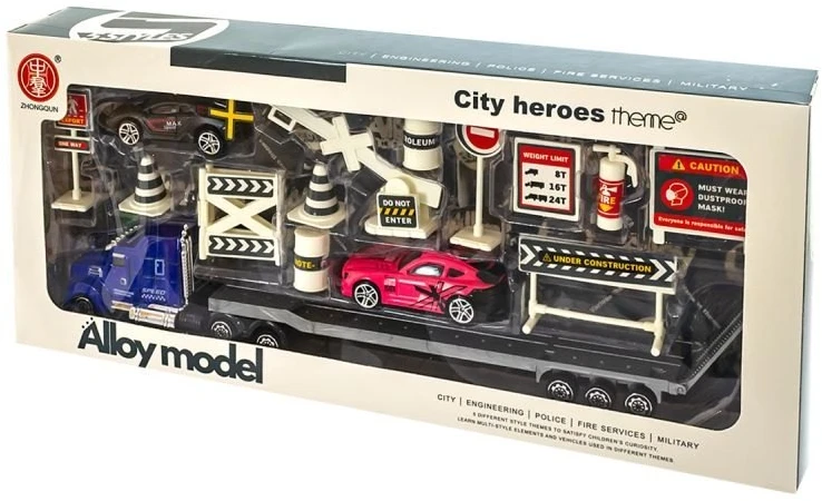 Eurobaby Zabawki Žaislinė policijos mašina su priekaba city heroes eurobaby