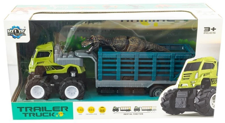 Eurobaby Zabawki Žaislinis automobilis su priekaba dinozaurui Eurobaby