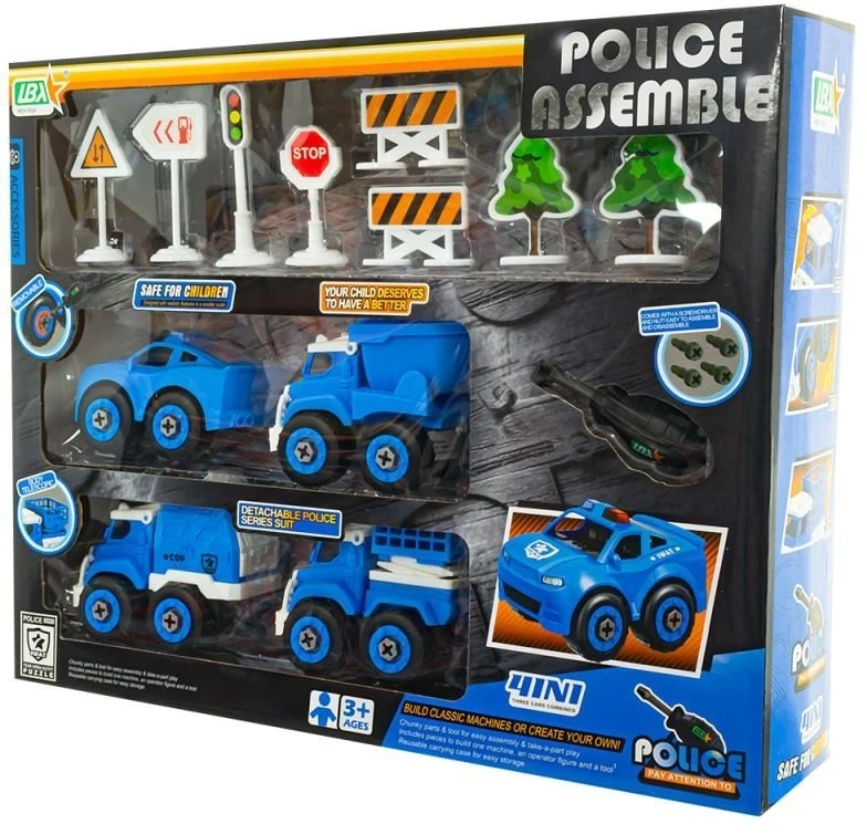 Eurobaby Zabawki Žaislinis policijos automobilis surenkamas Eurobaby