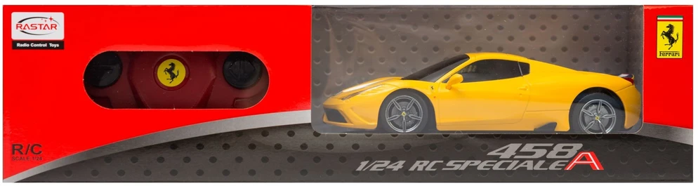 Ferrari 458 Speciale A 1:24 Rastar 71900 geltonas valdomas automobilis