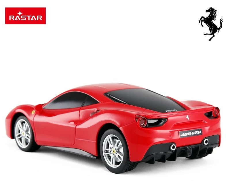 Ferrari 488 GTB mastelis 1:24 Rastar 76000 raudonas valdomas automobilis