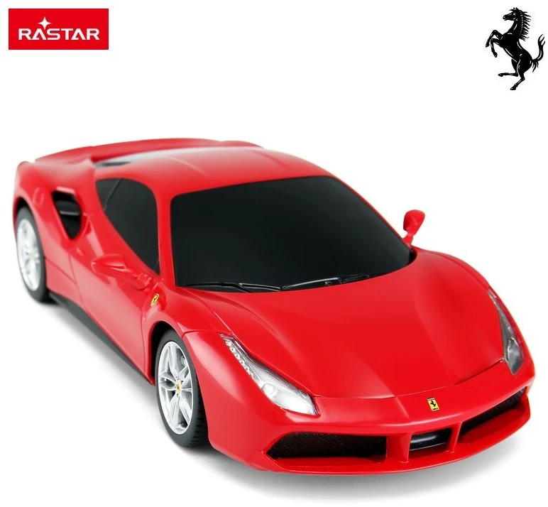 Ferrari 488 GTB mastelis 1:24 Rastar 76000 raudonas valdomas automobilis