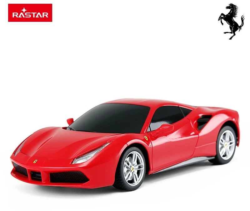 Ferrari 488 GTB mastelis 1:24 Rastar 76000 raudonas valdomas automobilis