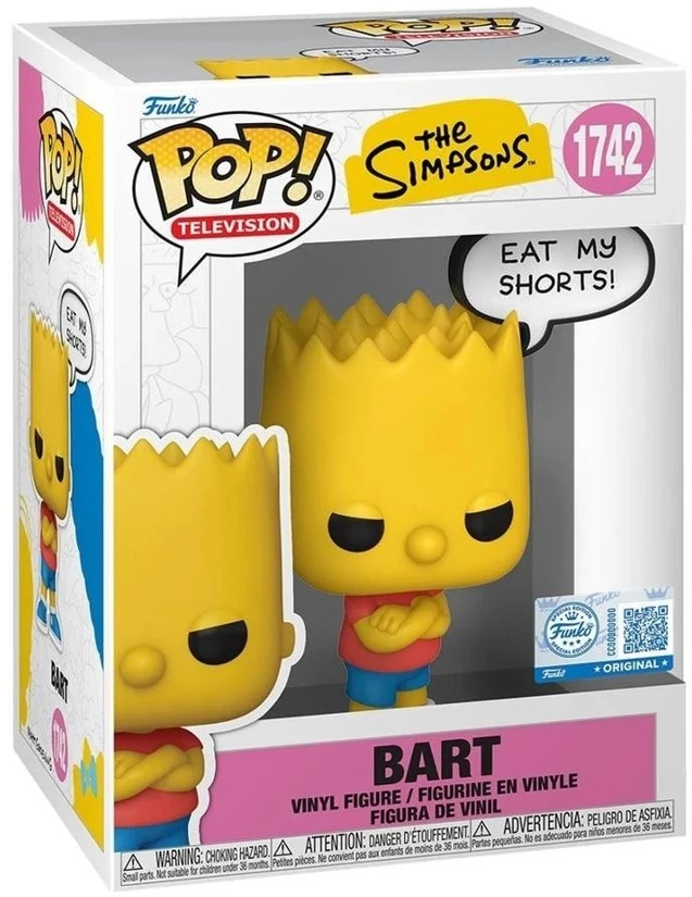FUNKO POP! Vinilinė figūrėlė: Simpsonai - Bartas (Eat My Shorts!), 10 cm