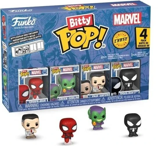 FUNKO Bitty POP! Figūrėlių rinkinys: Marvel - Spider-Man, ~3 cm (4 vnt.)