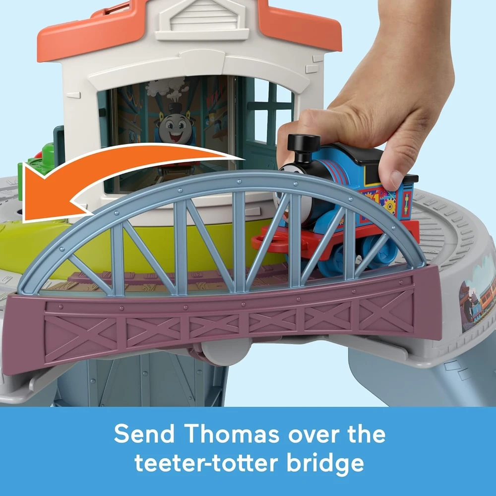 Fisher Price Žvejo Tomo ir draugų traukinukas Staliukas 360° 60cm interaktyvus + priedai ZA6183