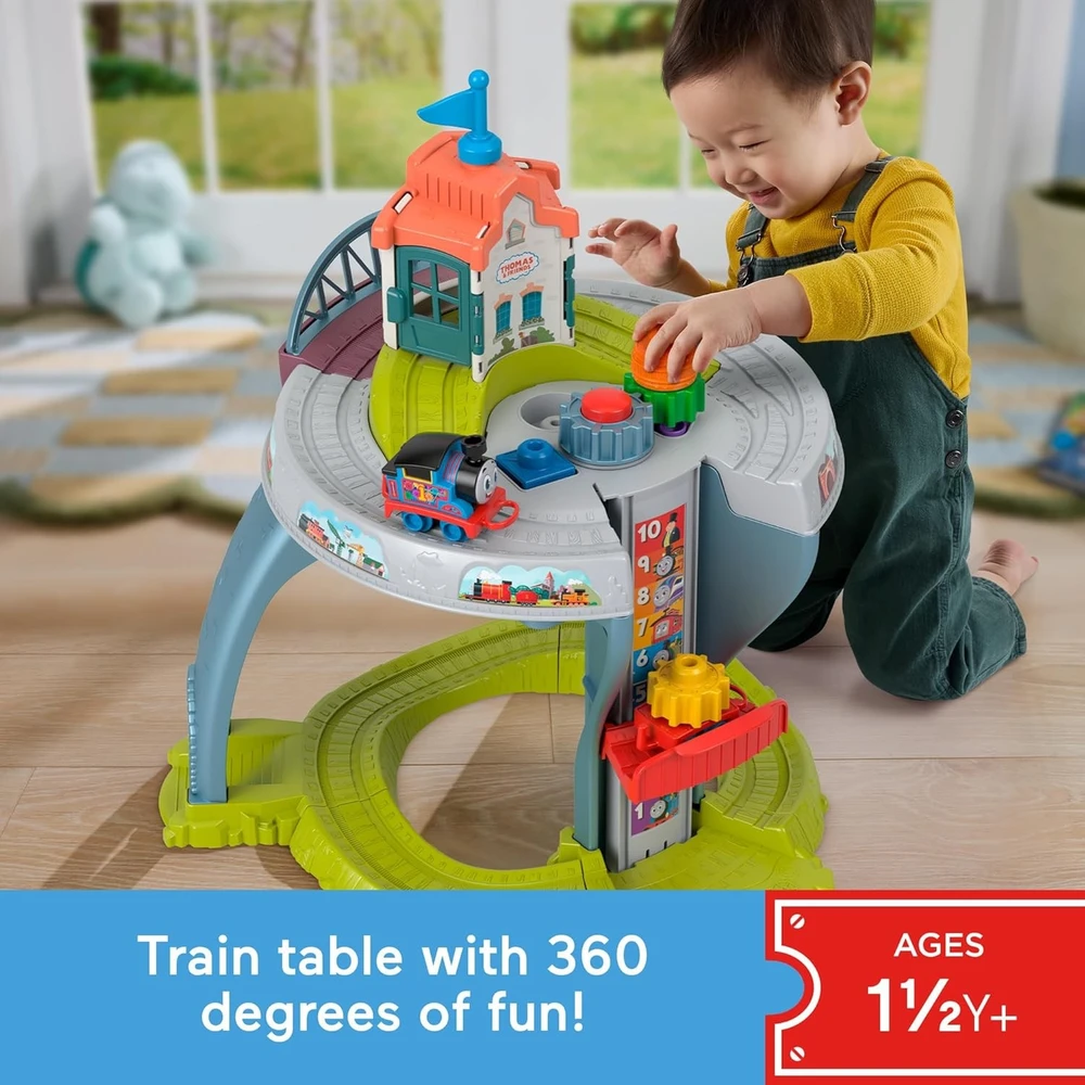 Fisher Price Žvejo Tomo ir draugų traukinukas Staliukas 360° 60cm interaktyvus + priedai ZA6183