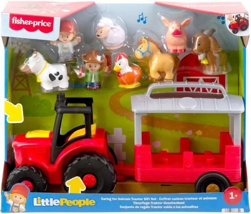 Fisher Vaikštynės-stumdukas traktorius su gyvūnėlių priežiūra Little People