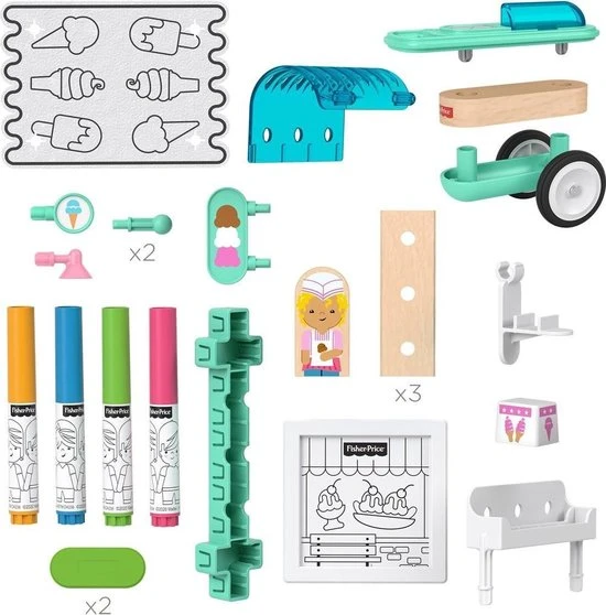 Brak Danych Fisher Price Wonder Makers konstruktorius ledų vežimėlis GLY26