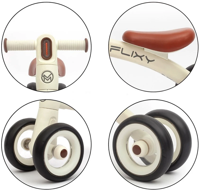 Milly Mally CREAM Balansinis dviratukas Flixy, Kreminis
