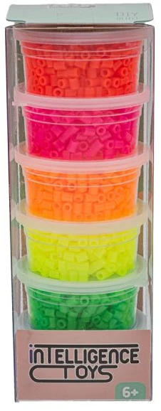 Fluorescenciniai karoliukai lyginimui 3000 vnt 6 spalvų rinkinys