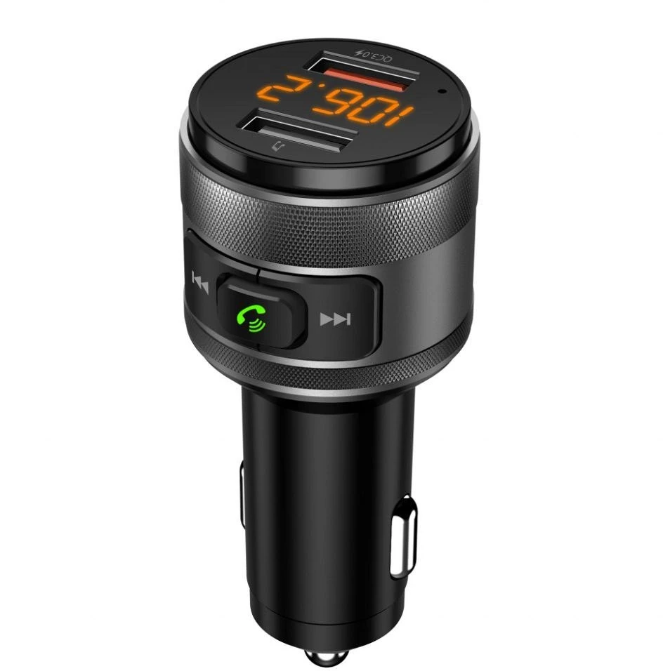 ART transmiter FM bluetooth 5.0 + 2 x USB A QC3.0 FM-57 juodas