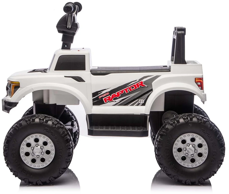 Ford F-150 Raptor Milly Mally elektrinis vaikiškas automobilis, baltas