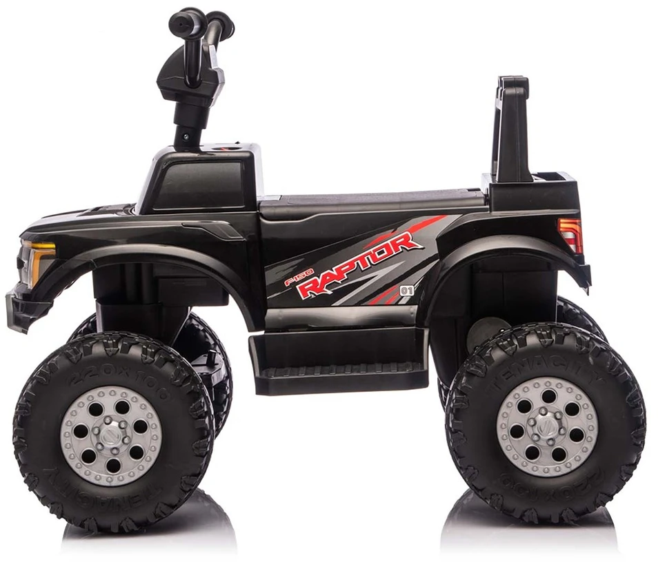 Ford F-150 Raptor Milly Mally elektrinis vaikiškas automobilis juodos spalvos