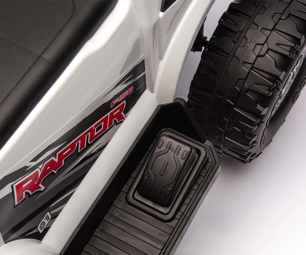 Ford F-150 Raptor Milly Mally elektrinis vaikiškas automobilis, baltas