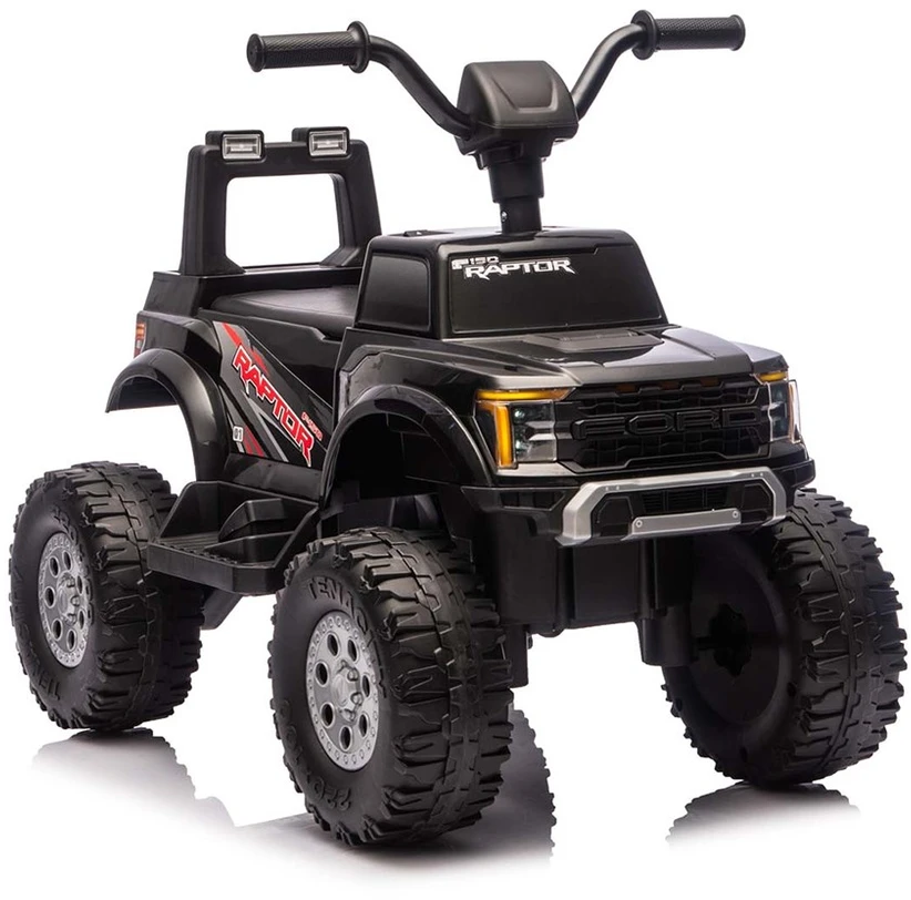 Ford F-150 Raptor Milly Mally elektrinis vaikiškas automobilis juodos spalvos