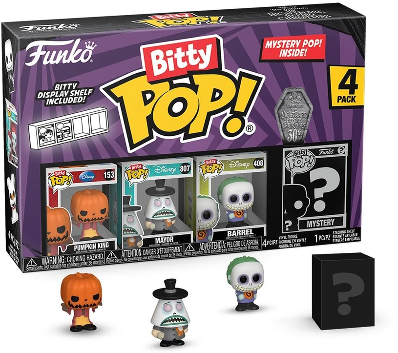 FUNKO Bitty POP! Figūrėlių rinkinys: Disney: Nightmare Before Christmas - Pumpkin King, ~3 cm (4 vnt.)