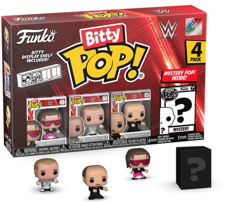 Funko Bitty POP! figūrėlės WWE Bret Hart 2 cm 4 vnt.