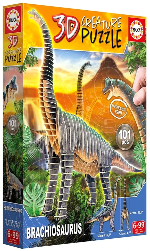 Educa 3D dėlionė (puzzle) BRACHIOSAURUS 6-99metų