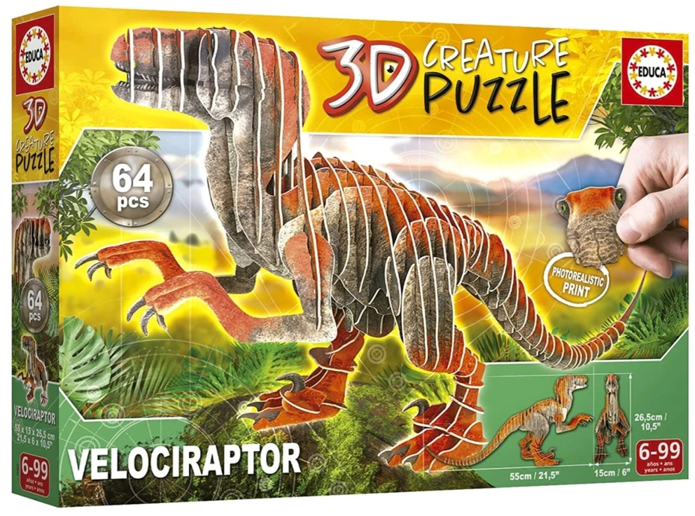 Educa 3D dėlionė (puzzle) VELOCIRAPTOR 6-99metų