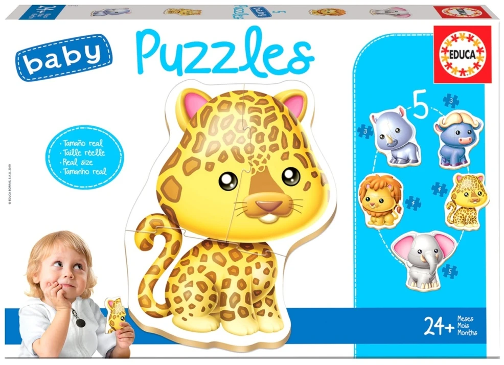 Pirmoji dėlionė EDUCA Baby Laukiniai gyvūnai 14197