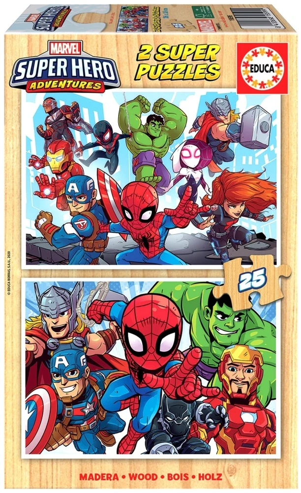 G3 2 dėlionės SUPER HEROJUS ADVENTURES 3+ metų, 2x25 dalių