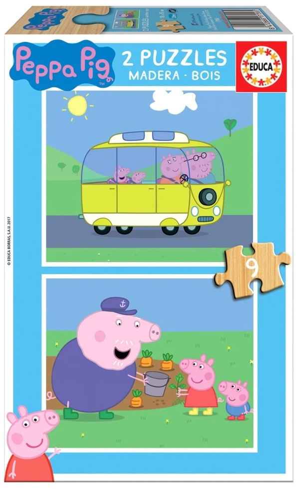 Educa dėlionė 2x9 vnt. - Kiaulytė Peppa