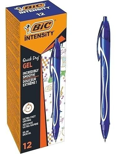 Bic Gelinis rašiklis Gel Quick Dry, turkio žydras, 12vnt. dėžutėje