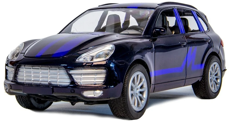 Greitas nuotoliniu būdu valdomas automobilis su mėlynu piešiniu