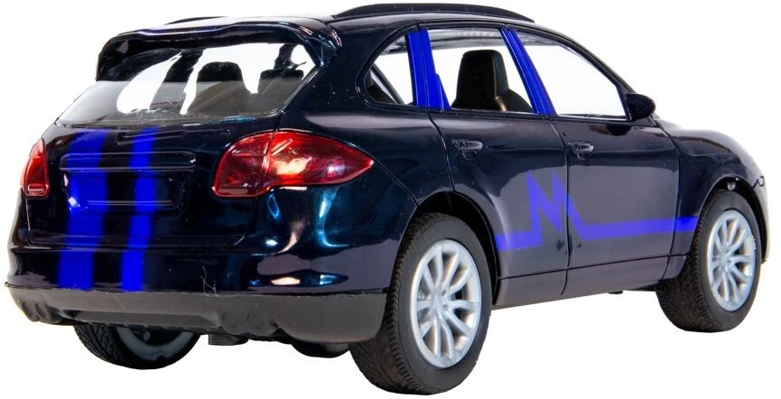 Greitas nuotoliniu būdu valdomas automobilis su mėlynu piešiniu