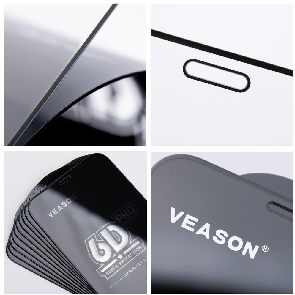 6D Veason Pro Glass (SET 10in1) - for Iphone 12 / 12 Pro juodas