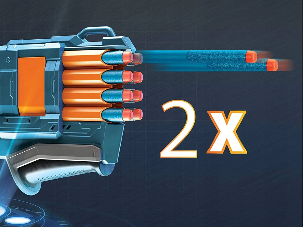 Hasbro Didelis lengvas Nerf Elite 2.0 ginklų rinkinys + 16 kulkų vaikams ZA5179
