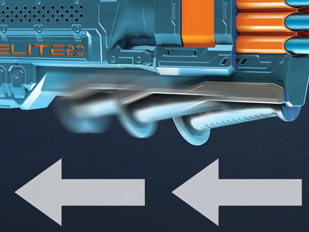 Hasbro Didelis lengvas Nerf Elite 2.0 ginklų rinkinys + 16 kulkų vaikams ZA5179