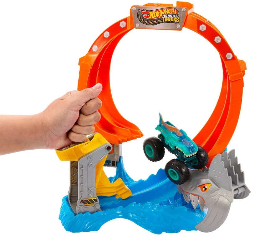Hot Wheels žaislinis kamščiatraukio formos ryklys Shark Smash JFR08