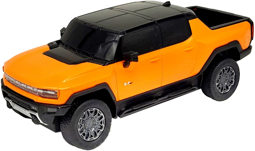 Hummer EV mastelis 1:26 Rastar 93100 valdomas oranžinis automobilis