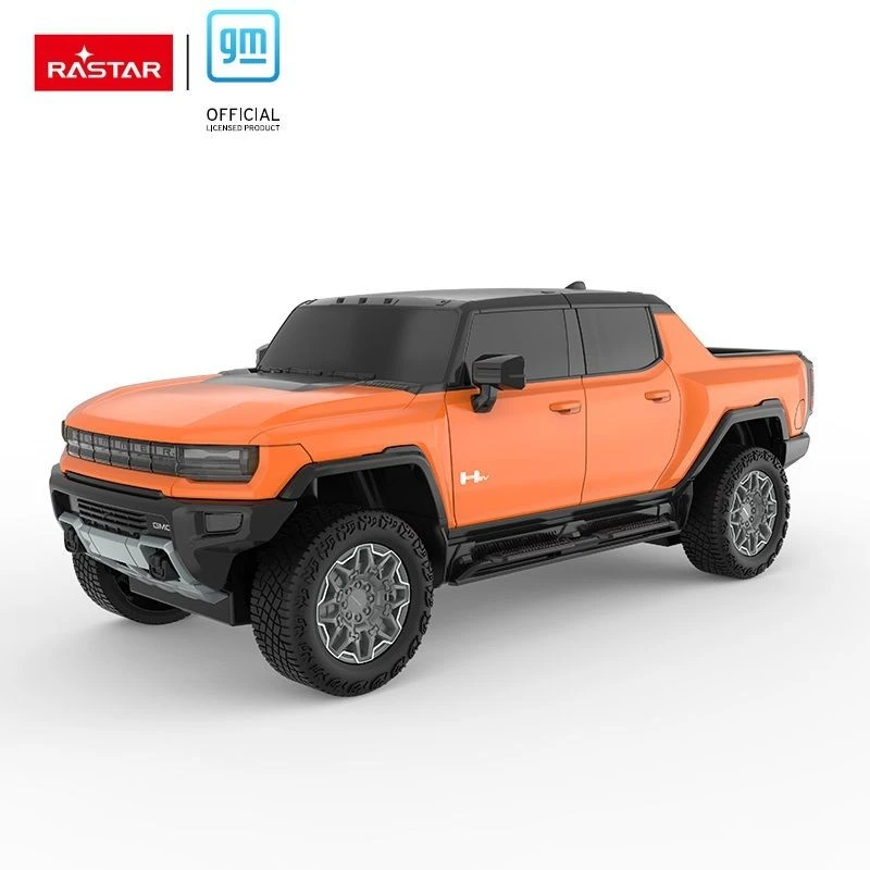 Hummer EV mastelis 1:26 Rastar 93100 valdomas oranžinis automobilis