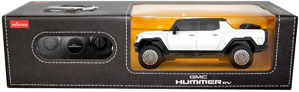 Hummer EV mastelis 1:26 Rastar 93100 valdomas baltas automobilis