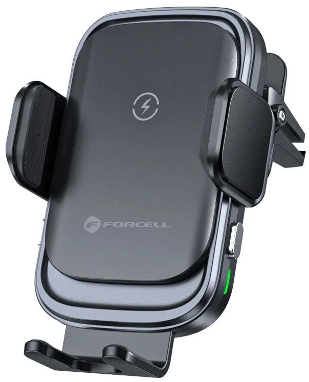 Belaidis automobilio telefono laikiklis Forcell F-Grip Grand F-24 15W oro išleidimo angos sidabrinis