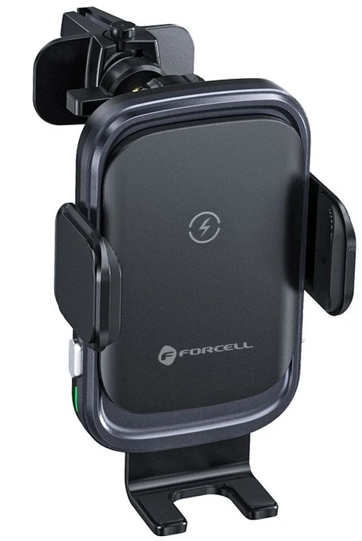 Belaidis automobilio telefono laikiklis Forcell F-Grip Grand F-24 15W oro išleidimo angos sidabrinis