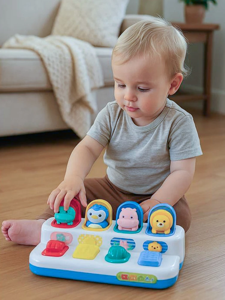 Interaktyvus žaislas „Peekaboo Baby Mix“ – iššokantys langeliai su gyvūnais