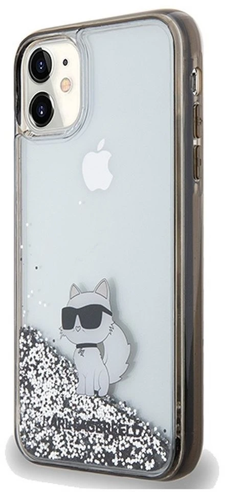 Apple iPhone 11 / XR Karl Lagerfeld dėklas Liquid Glitter Choupette (KLHCN61LKCNSK) skaidrus