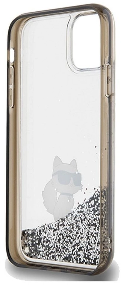 Apple iPhone 11 / XR Karl Lagerfeld dėklas Liquid Glitter Choupette (KLHCN61LKCNSK) skaidrus