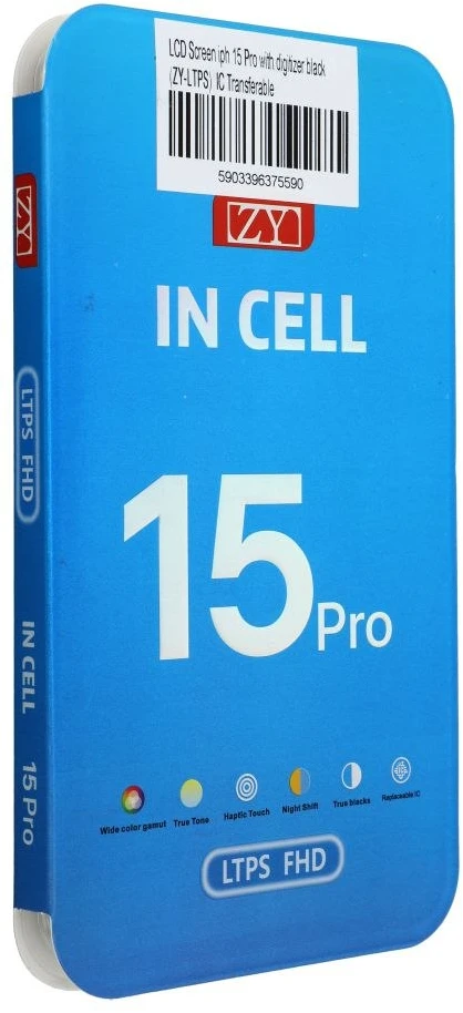 iPhone 15 Pro LCD ekranas su skaitmeniniu keitikliu, juodas (ZY-LTPS), perkeliamas IC